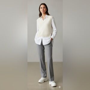 THEORY Tevita Virgin Wool Full Length Trousers | Long 34” inseam | Size 6